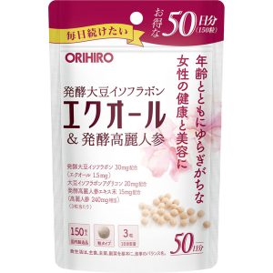 オリヒロ エクオール&発酵高麗人参 150粒 エクオール 大豆イソフラボンアグリコン 高麗人参 50日分