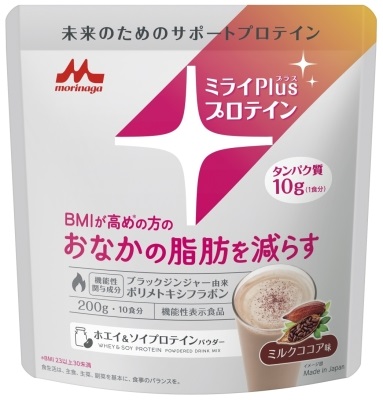 ミライPlusプロテインミルクココア味 ホエイ&ソイプロテイン200g